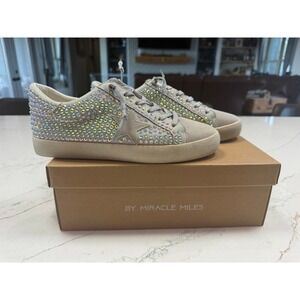 Mi.iM Joann Rubber Sole Lace-up Rhinestone Suede Star Sneakers Size 7.5